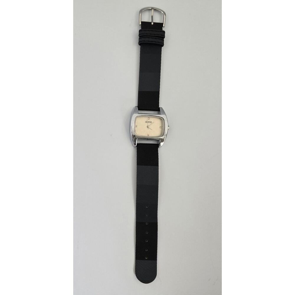 Guess Watch with Black and Gray Genuine Leather Band